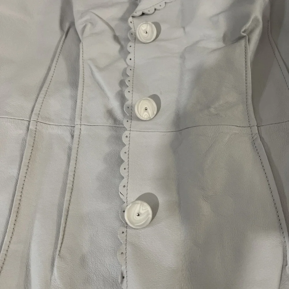 NEW IVORY‎ WHITE LAMB LEATHER JACKET WOMEN WOMAN SIZE XL Terry Lewis